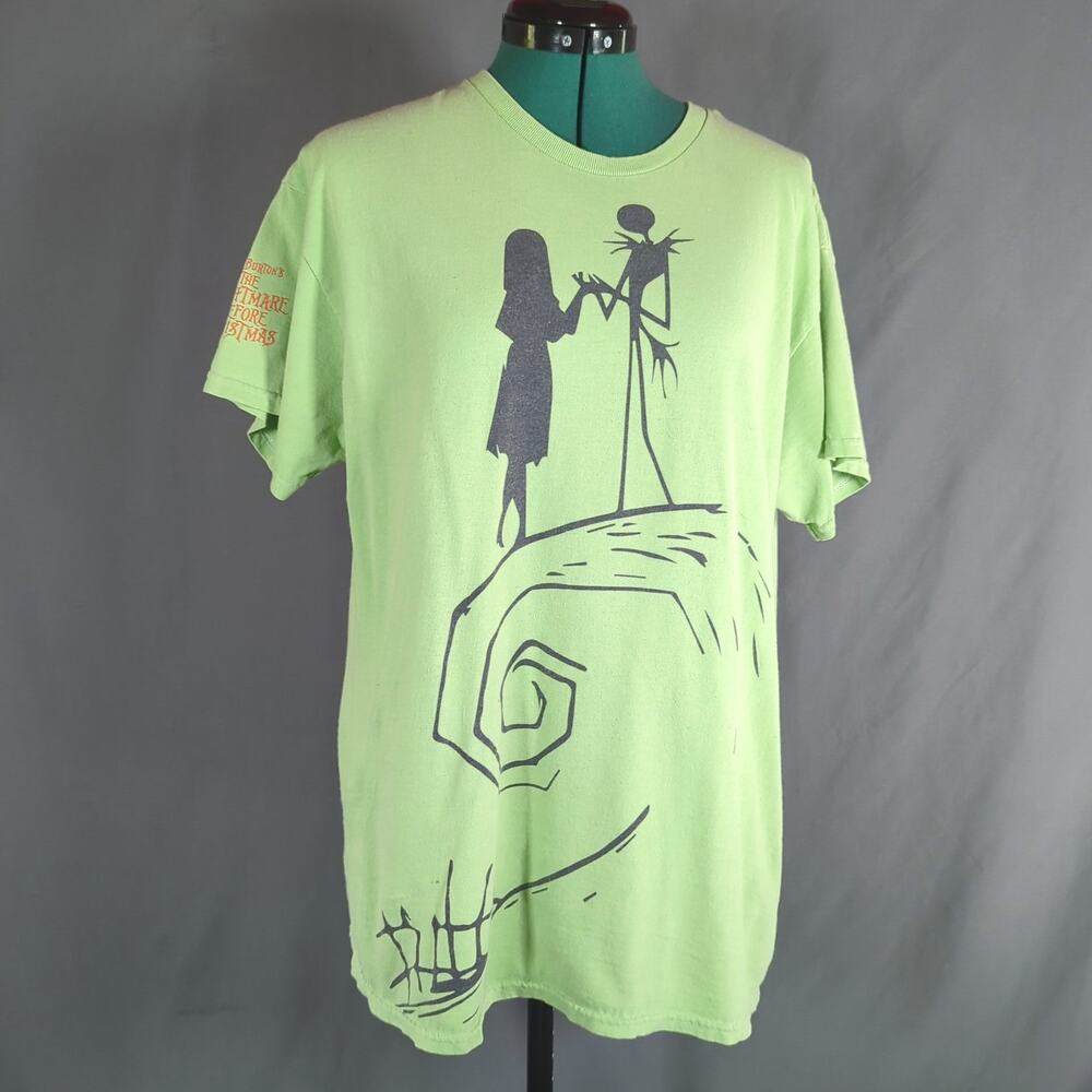 Disney Tim Burton Nightmare Before Christmas Jack Sally Graphic Tee L